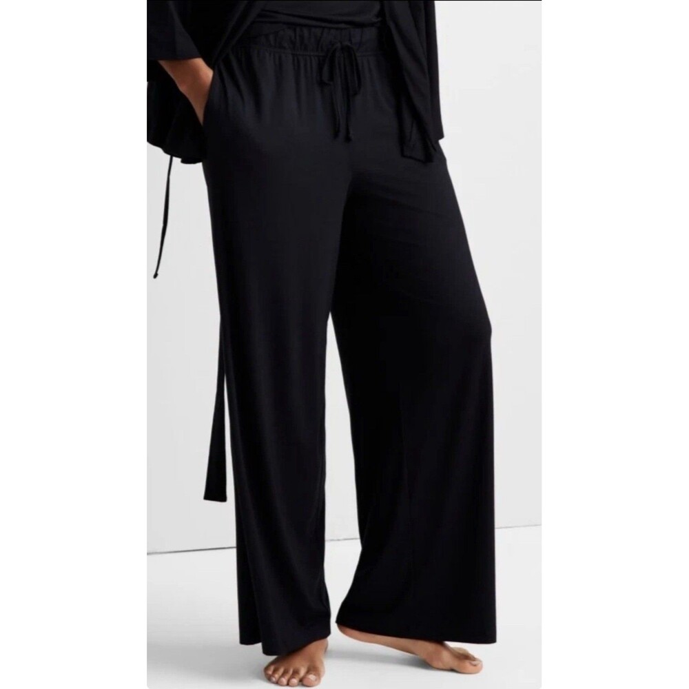 State of Day Women's Fluid-Knit - PAJAMA PANT, Black, X-LARGE